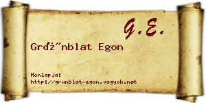 Grünblat Egon névjegykártya